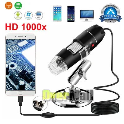 Buy 40X-1000X 8 LED Digital Microscope Camera Handheld USB Magnification Endoscope • 22.79$