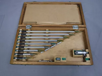 Buy Mitutoyo 141-133 Inside Micrometer Set 2”-12” Range .001  Grads, W/Wood Box • 140$