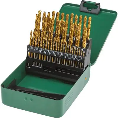 Buy Grizzly PRO T33686 M2 HSS Metric TiN-Coated Drill Bit Set, 51 Pc. • 78.95$
