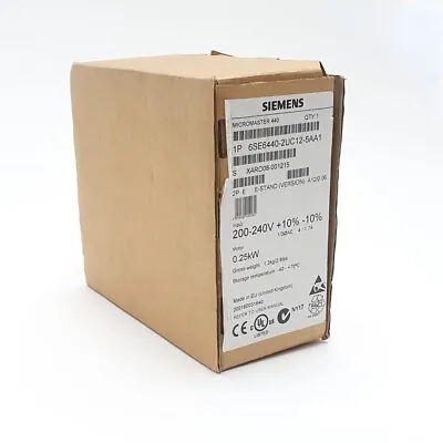 Buy New Siemens 6SE6440-2UC12-5AA1 6SE6440-2UC12-5AA1 MICROMASTER440 Without Filter • 345.09$