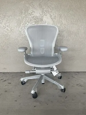 Buy Herman Miller Aeron Office Chair - Size B Fully Loaded - Mineral - New W/tags • 950$