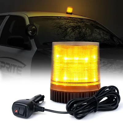 Buy Xprite 12 LED Rotating Strobe Light Amber/Yellow Forklift Rooftop Beacon Safety • 22.94$