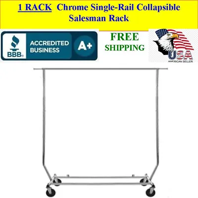 Buy Chrome Single-Rail Collapsible Salesman, Show, Clothing Rack • 114.95$