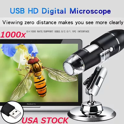 Buy 1000X HD Digital USB Microscope Handheld USB Interface Microscopes 8 LEDs • 10.99$