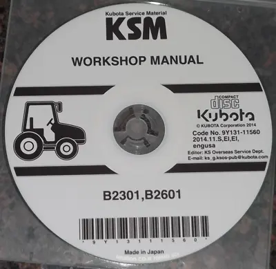 Buy Kubota B2301 B2601 Tractor Service Shop Repair Workshop Manual Cd/dvd • 39.99$