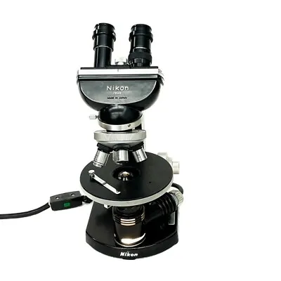 Buy Vintage Nikon Compound Binocular Microscope W/ Illuminating Lamp Attachment • 400$