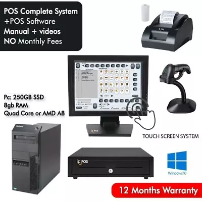 Buy POS Touch Screen System With CPU, Cash - Register Express Complete Point Of Sale • 620$