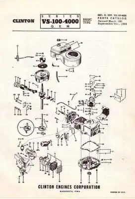 Buy Service Parts Manual Fits Clinton Series VS-100-4000 GEM 1961 • 18.23$