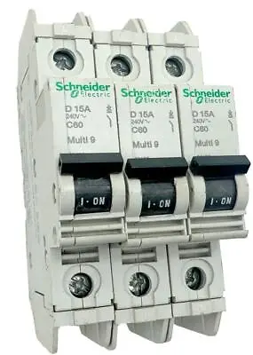 Buy Schneider Electric C60 Circuit Breaker 240V D 15A (Lot Of 3) • 19.99$
