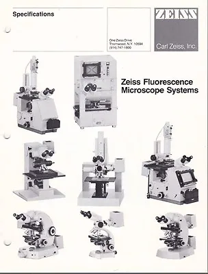 Buy Zeiss Fluorescent Microscope Systems Brochure And Price List L0188 On CD  • 19.95$