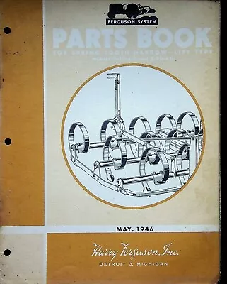Buy 1946 Vtg Original Harry Ferguson Parts Book Spring Tooth Harrow K-BO-A21    • 17.95$