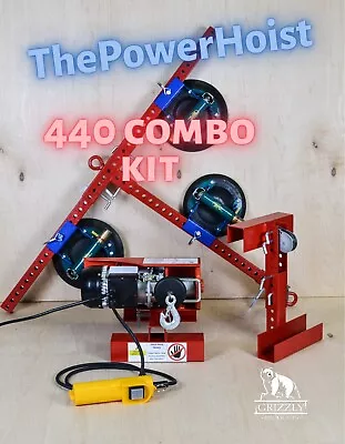 Buy Power Hoist-440 Combo Kit Hoist Winch Lifting Ladders Vacuum Suction Cup Lifter • 2,995.98$