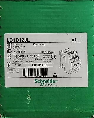 Buy SCHNEIDER ELECTRIC LC1D12JL / TeSys - 036152  New In Box • 54.95$