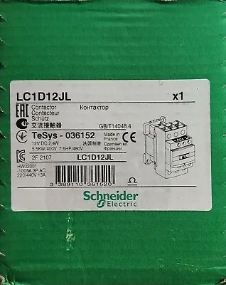 Buy SCHNEIDER ELECTRIC LC1D12JL / TeSys - 036152  New In Box • 44$