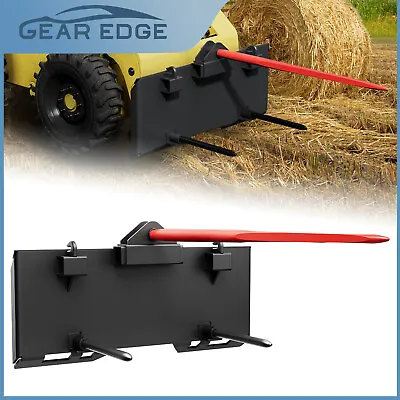 Buy Heavy-Duty 3/8  Skid Steer Mount Plate With 3000lbs Hay Spear & Stabilizers • 299.99$