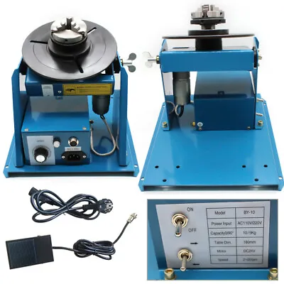 Buy 2-10RPM 2.5  Rotary Welding Positioner Turntable Table 3 Jaw Lathe Chuck Tables • 285$