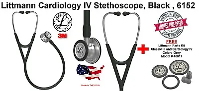 Buy Littmann Cardiology IV Stethoscope, Black, 6152 • 170.99$