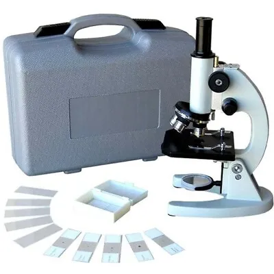 Buy Amscope 40x-1000x Student Metal Compound Microscope With Case +10pc Slides • 87.99$
