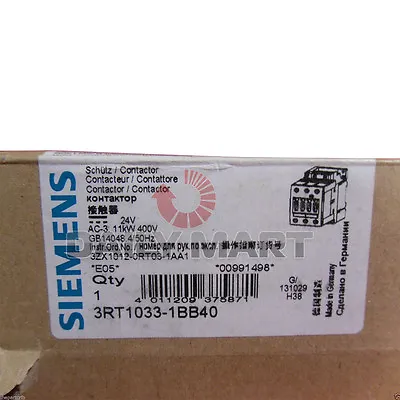 Buy Brand New Siemens 3RT1033-1BB40 3RT10331BB40 Sirius Contactor And Motor-Starter • 119.09$