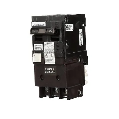 Buy Siemens QF220A QF220 Ground Fault Circuit Interrupter, 20 Amp, 2 Pole, 120 Volt, • 199.99$