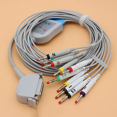 Buy 10Leads ECG EKG Cable Leadwire For Hellige EK36 403 413 EK512 Patient Monitor • 48$