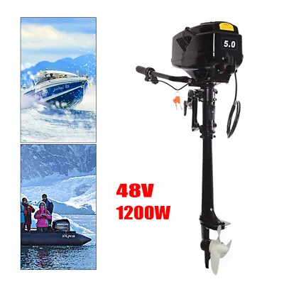 Buy 1200W Electric Outboard Motor Fishing Boat Trolling Engine Long Shaft 3000rpm • 388$