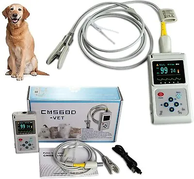 Buy Veterinary SPO2 Pulse Oximeter Heart Rate Monitor VET Ear/Tongue Probe Software • 88.99$