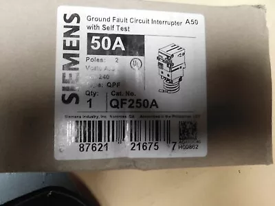 Buy New Siemens QF250A 2 Pole 50 Amp 120 240V AC  Type QPF Plug On GFCI GFI  Breaker • 89.99$