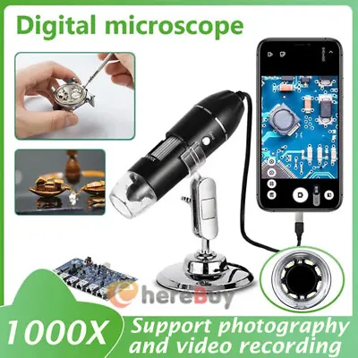 Buy 1000X Microscope 8LED Camera Magnifier Tool USB Digital For Mac Widows W/ Stand • 9.50$