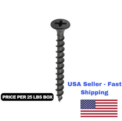 Buy Drywall Screws Coarse Thread,Pack 25 Pound, Phillips Flat Head, Black Finish. • 69.99$