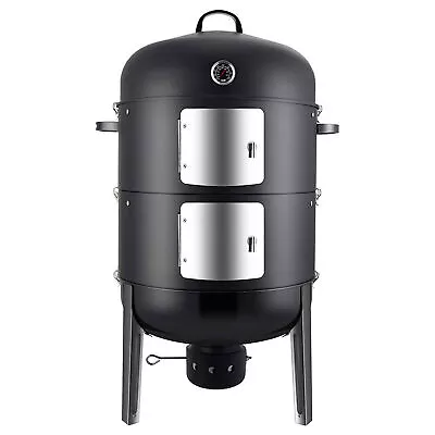 Buy Realcool 20 Inch Vertical Heavy Duty Steel Charcoal Smoker Grill (For Parts) • 46.81$