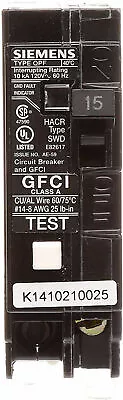 Buy Siemens QF115 15-Amp 1 Pole 120-Volt Ground Fault Circuit Interrupter • 59.99$