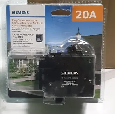 Buy SIEMENS 20 Amp 2-Pole Combination Type AFCI Plug-On Neutral Circuit Breaker • 59$