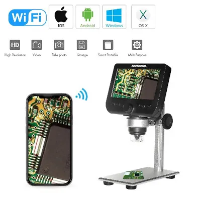 Buy WiFi Digital 4.3  LCD 1000X Magnification USB Coin Microscope For Observation • 41.76$