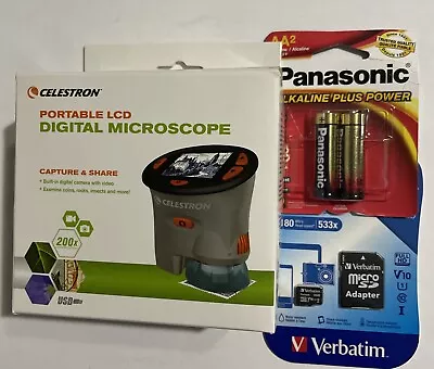 Buy Celestron NEW LCD Portable Digital Microscope W/16 GB Card Science School Learn • 75$