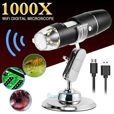 Buy 1000X WiFi Digital Microscope Endoscope Video Camera For IPhone Android IOS Wins • 32.13$