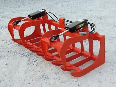Buy 72  Dual Cylinder Root Grapple Bucket Attachments Fits Kubota Tractor Loader • 1,494.99$