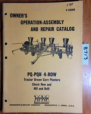 Buy Minneapolis-Moline PQ-PQH 4 Row Tractor Drawn Corn Planter Manual • 20$