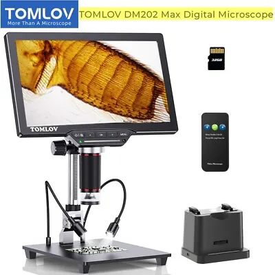Buy 10.1 Screen TOMLOV DM202 Max Digital Microscope 1300x HDMI Soldering Microscope • 232.80$