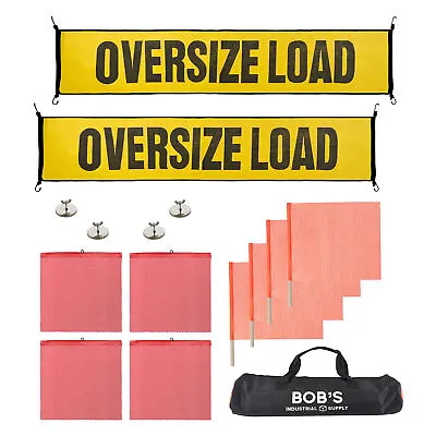 Buy BISupply Towing Safety Flag Kit - Oversized Trailer Safety Flags For Truck Cargo • 99.99$