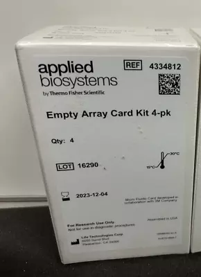 Buy NEW Applied Biosystems / ABI 4334812 Empty Array Card Kit 4-pk For ViiA 7 • 600$