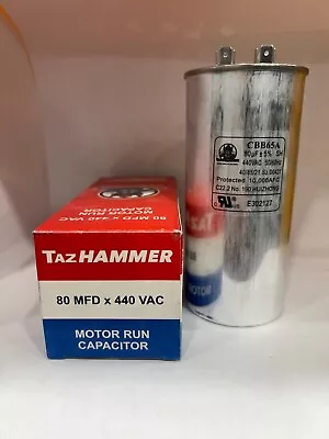 Buy 80 UF/MFD X 440Vac Round Tazhammer Run Capacitor • 11.95$