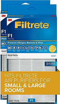 Buy Filtrete F1 Room Air Purifier Filter, True HEPA 2 Count (Pack Of 1), White  • 72.76$