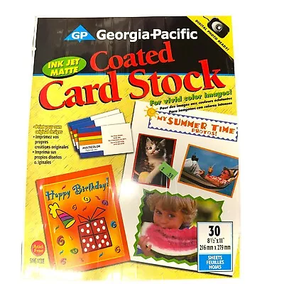 Buy NEW Georgia Pacific Coated Card Stock Inkjet Matt￼e 30 Sheets 8.5”x11” Acid Free • 14.99$