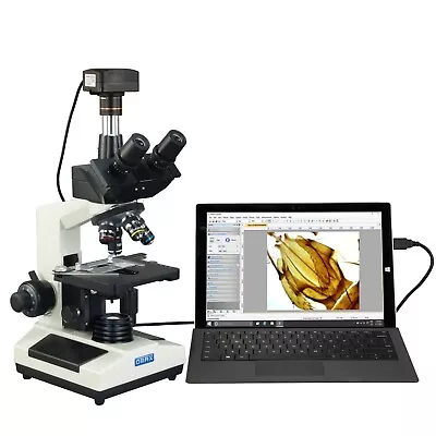 Buy OMAX 40X-2500X Biological Compound Trinocular Microscope With 18MP USB3.0 Camera • 661.99$