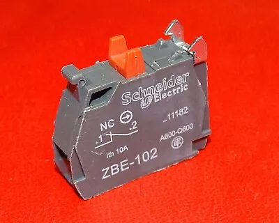 Buy NEW Schneider Electric ZBE-102 Push Button Contact Block – 1 NC Red Stop Module • 12$