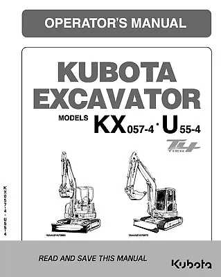 Buy Operator Instruction Maint Manual Kubota Excavator KX057-4 U55-4 575 • 8.02$