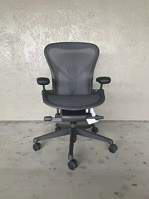 Buy Herman Miller Aeron Office Chair  Size B Fully Loaded Black - New In Box • 1,000$