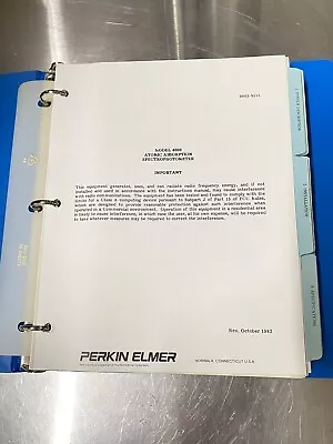 Buy Perkin Elmer 4000 Atomic Absorption Spectrophotometer  - Users Guide / Manual • 39.99$