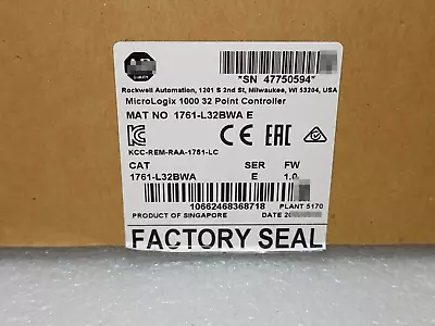 Buy New Factory Sealed For AB 1761-L32BWA SER E MicroLogix1000 32 Point Controller • 1,250$